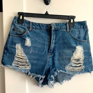 Ripped jean shorts- size 9